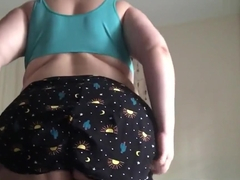 Cozy Morning Ass and Belly Tease No Panties Under Shorts GFE Sexy BBW