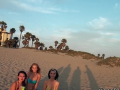 Three babes from beach to orgy party