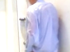 Jerk off and ripped shirt in shower