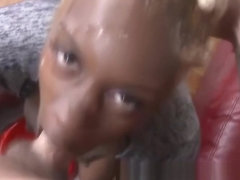 Black woman with blonde rows fucked