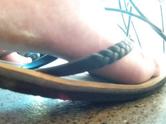 candid mature feet at bar