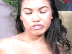 Tiny Vietnamese Blowjob Slut Cindy Starfall Talks Dirty & Sucks Dude For A Messy Facial!