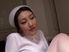 Azumi Mizushima horny Asian nurse gives footjob
