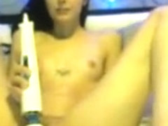 Beauty brunette chatting and masturbating on webcam