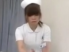 Shy asian teen strips out of her school uniform